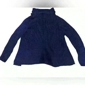 pure handknit Blue Purple Color  Sz m/l Turtleneck Long Sleeves Comfy Preppy